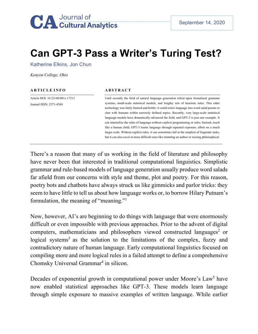 Performing the GPT-3 Turing Test and Evaluating the Spirit of What Human AI Applications Look Like